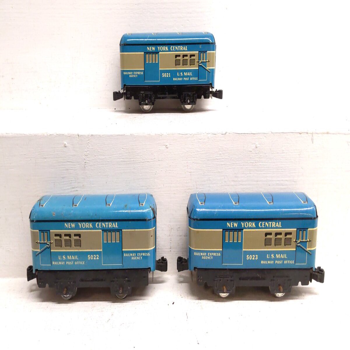 Marx O Gauge Vintage NYC Assorted Passenger Cars: 5024, 5025, 5026 [3] VG
