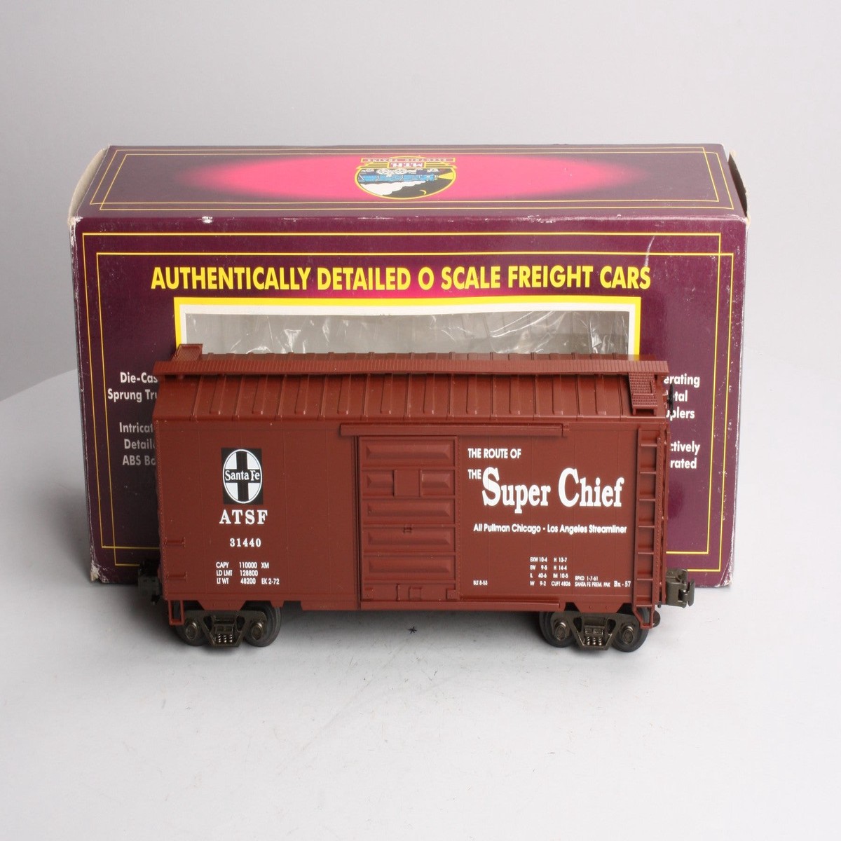 MTH 20-9303 O Gauge Santa Fe "Super Chief" Boxcar #31440 LN/Box