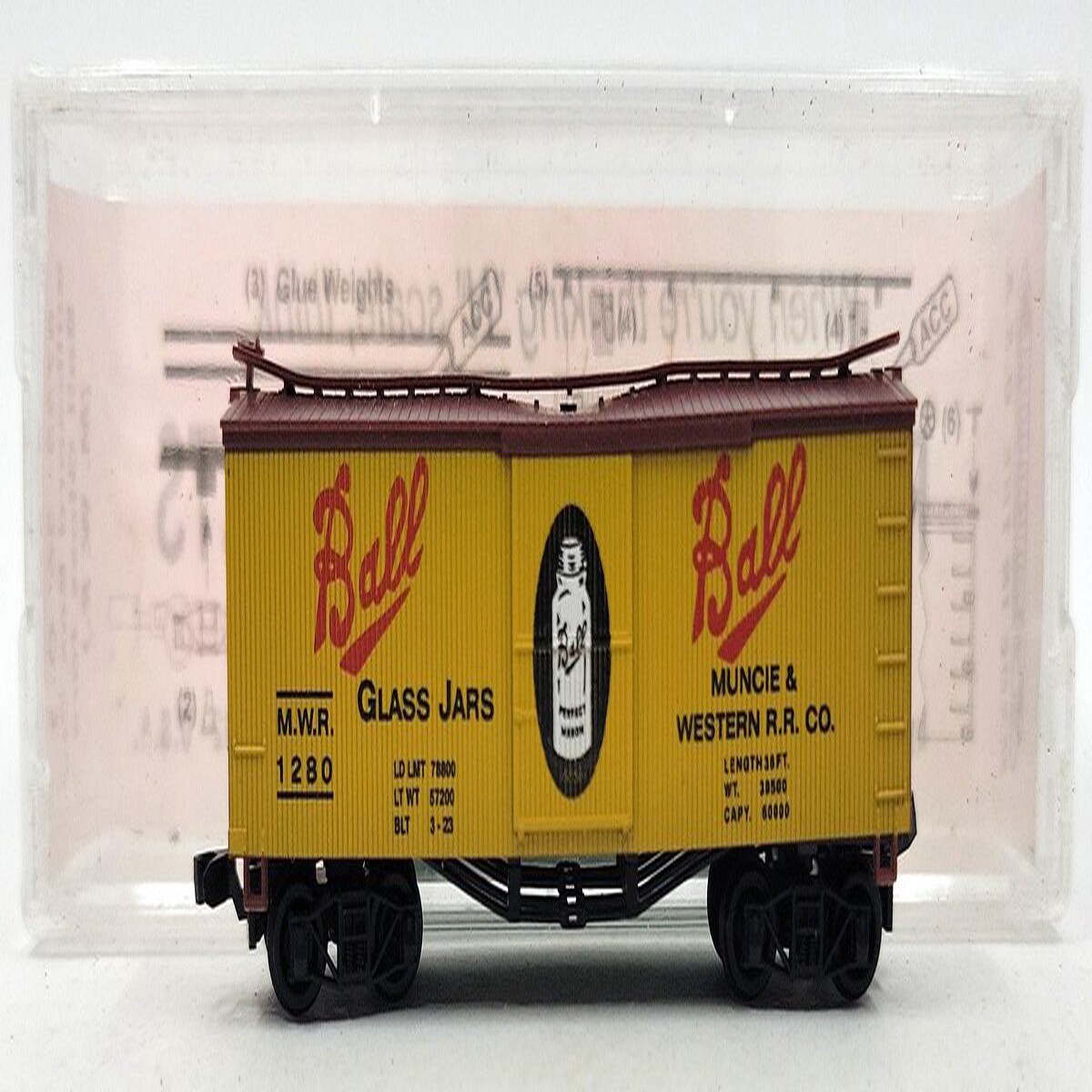 Roundhouse 8755 N Scale Ball Glass Jar Billboard Boxcar #1280 VG/Box