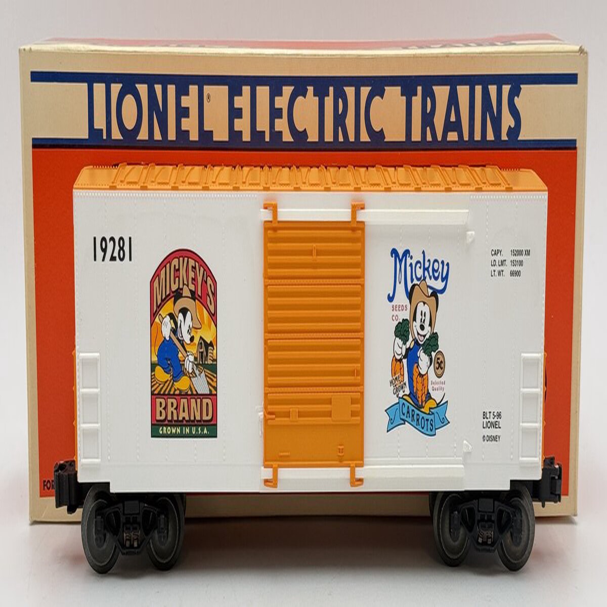 Lionel 6-19281 Mickeys Carrots Hi-Cube Boxcar LN/Box