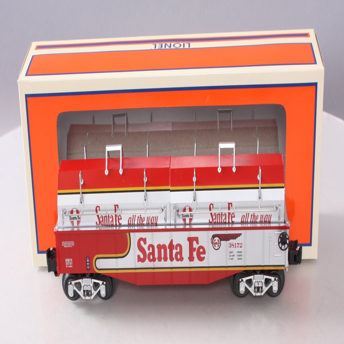 Lionel 6-83874 O Gauge Santa Fe Gondola w/ Coil Cover #38172 LN/Box