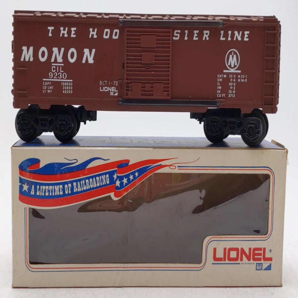Lionel 6-9230 O Gauge Monon "The Hoosier Line" Boxcar LN/Box