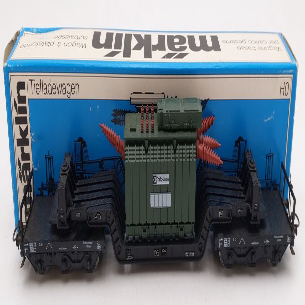 Marklin 4617 HO DB Trafo-Union Well Car with Green Transformer LN/Box