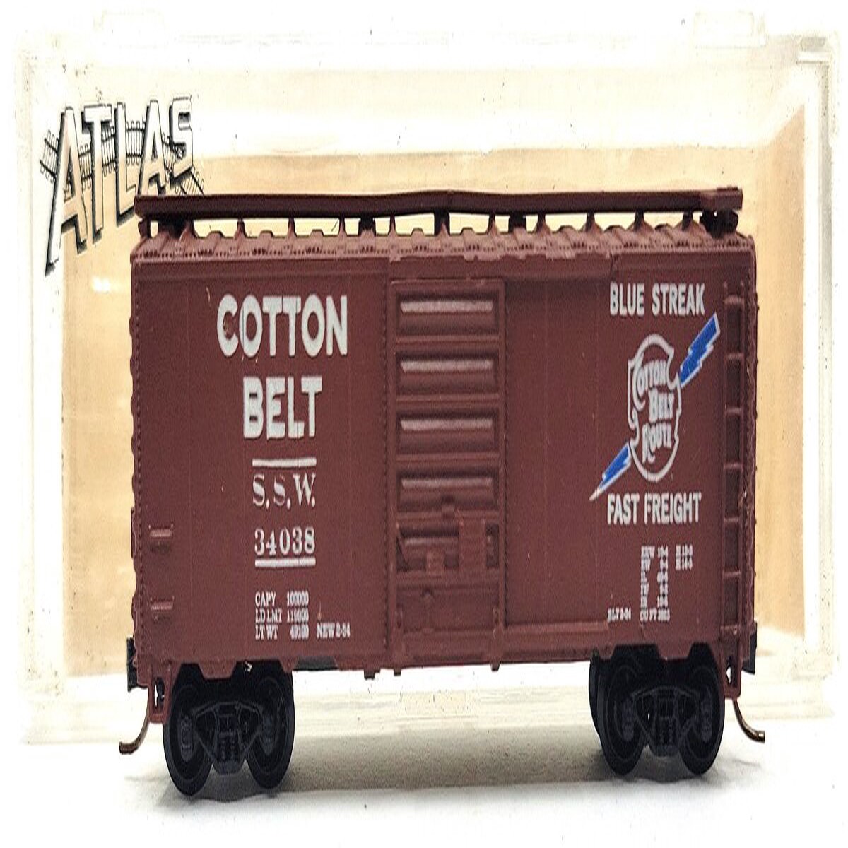Atlas 3429 N Scale Cotton Belt 40' Boxcar #34038 LN/Box