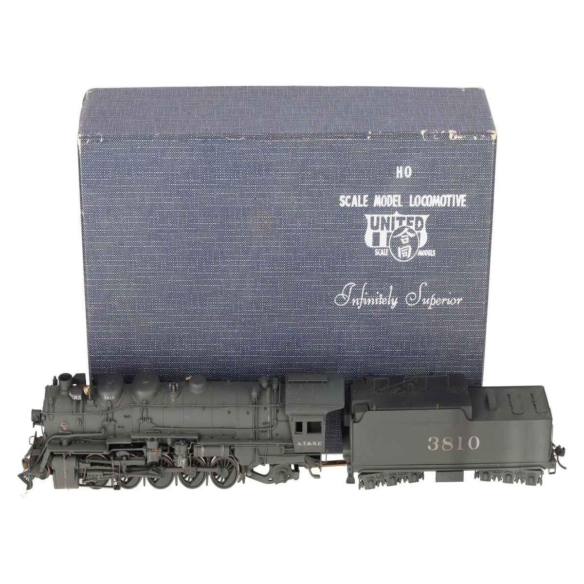 Hallmark Models 3810 HO Scale BRASS ATSF 2-10-2 Steam Locomotive & Tender #3810 VG/Box