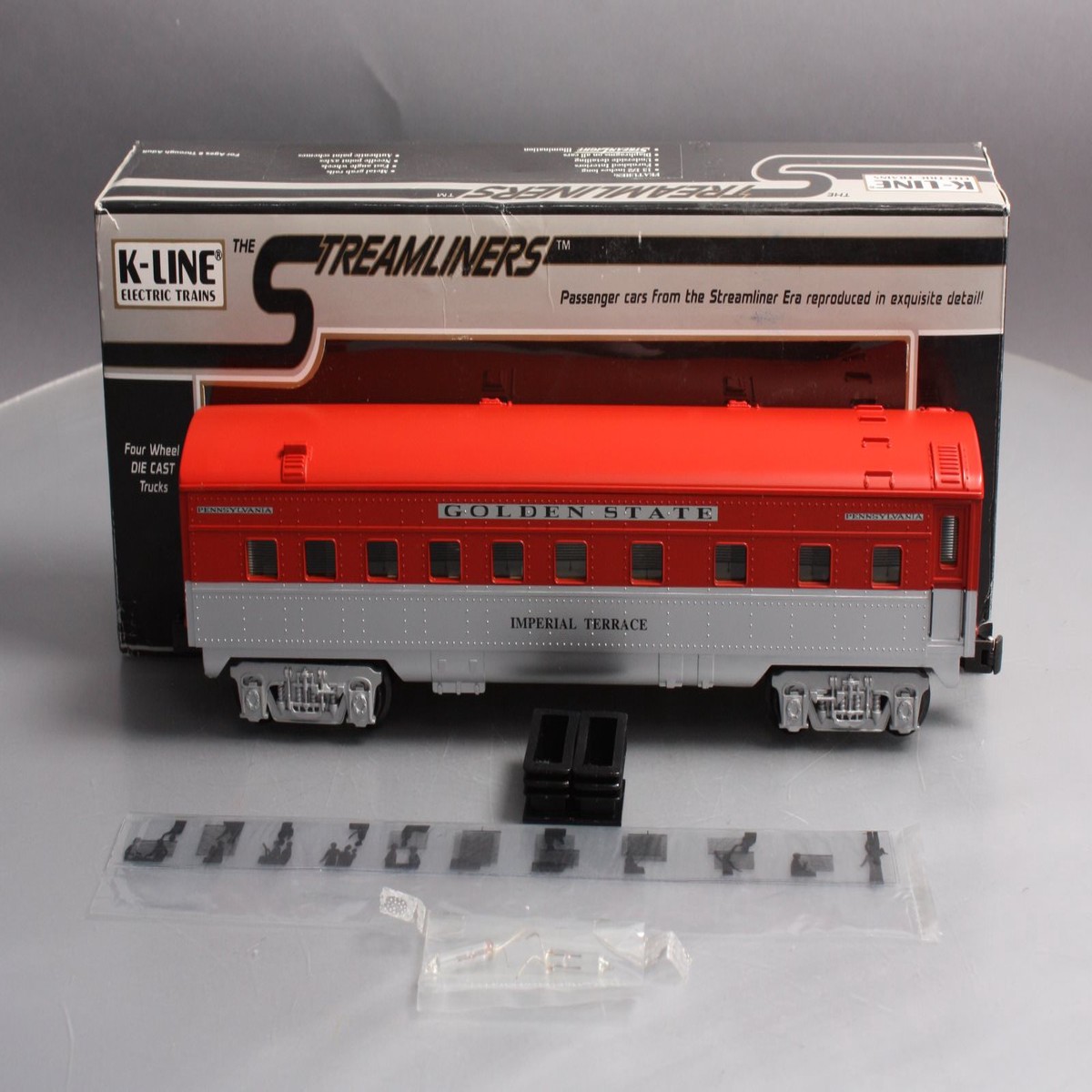 K-Line K4500-100B O Golden State "Imperial Terrace" Streamliner Pullman Car EX/Box