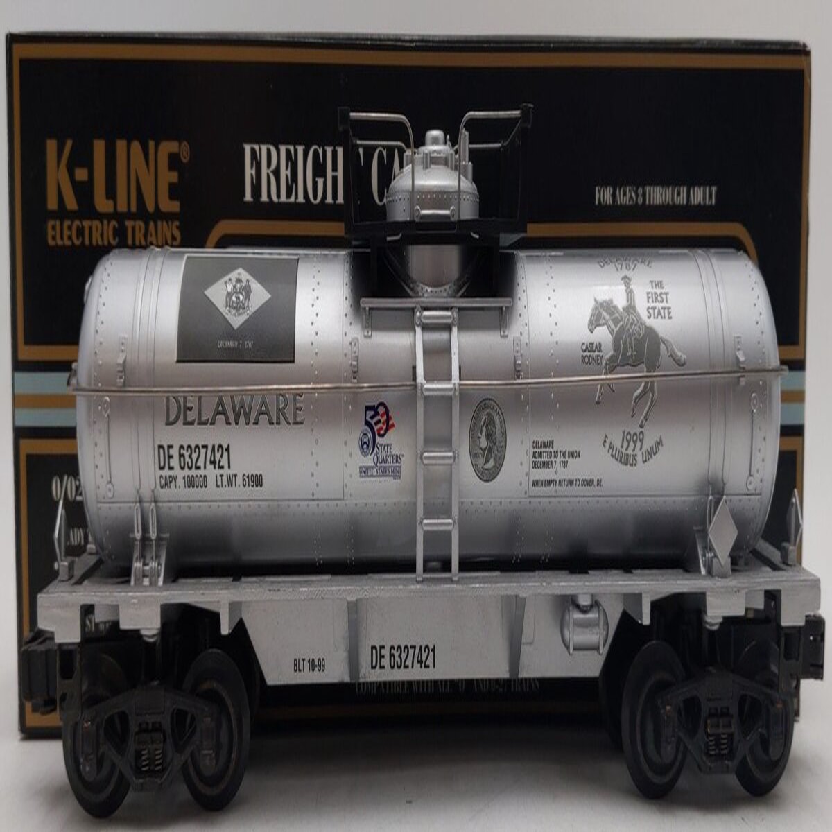 K-Line K632-7421 O Gauge Delaware Quarter Tank Car EX/Box