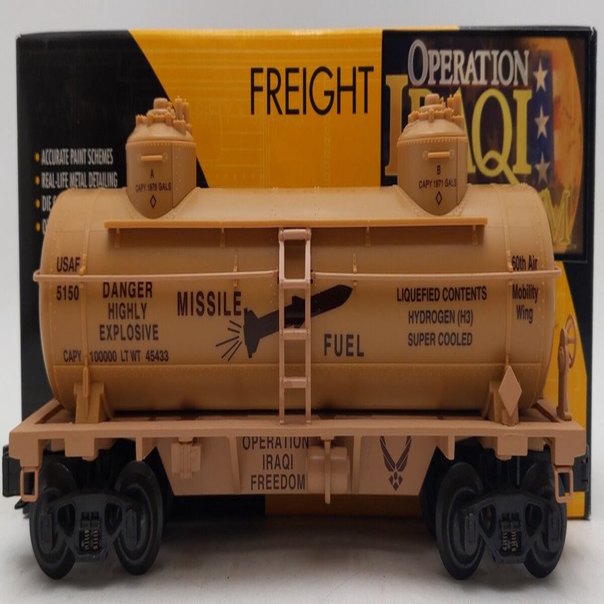 K-Line K635-8017 O Gauge Operation Iraqi Freedom Missile Fuel Tank Car EX/Box