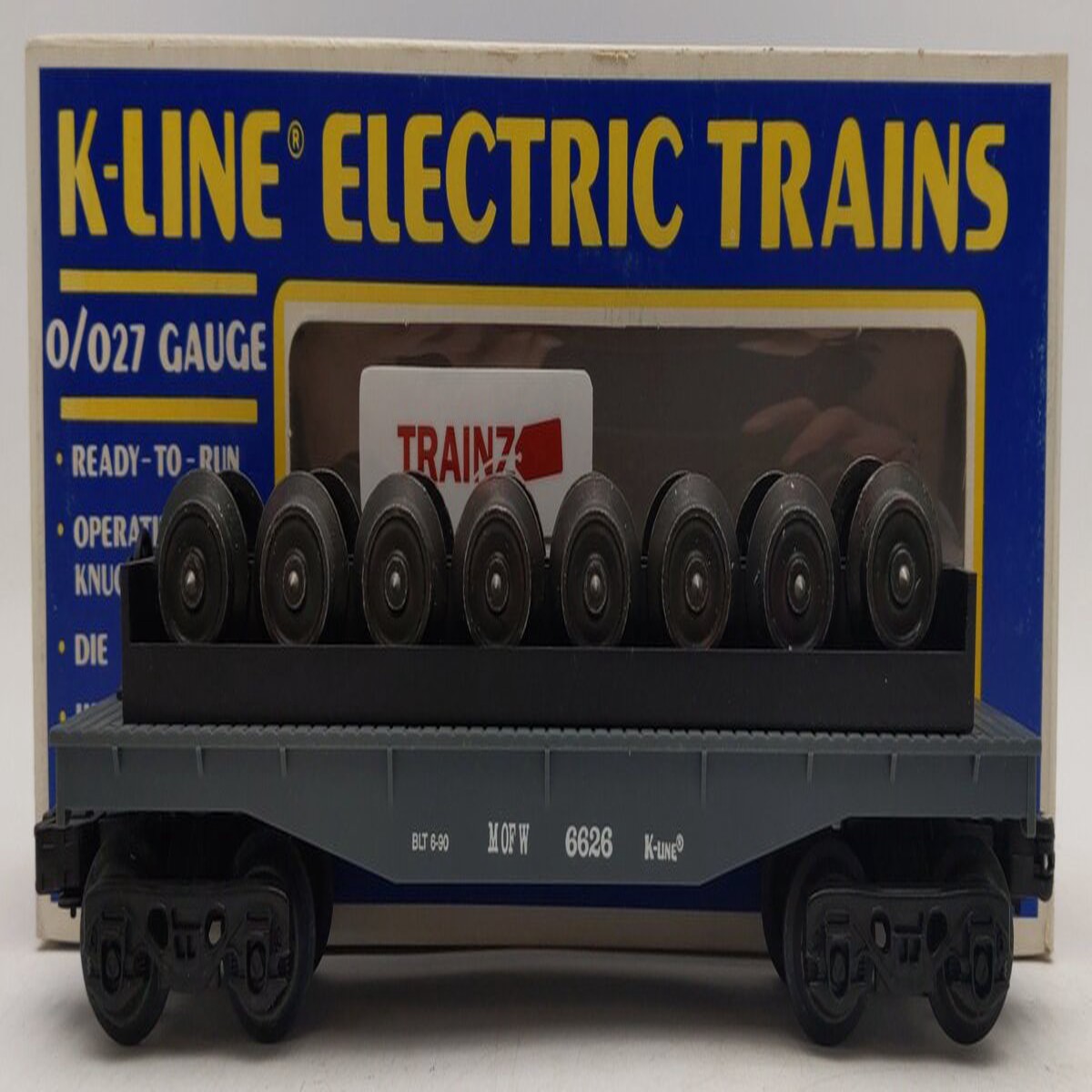K-Line K6626 O Gauge Maintenance of Way Flatcar w/ Wheel Load EX/Box
