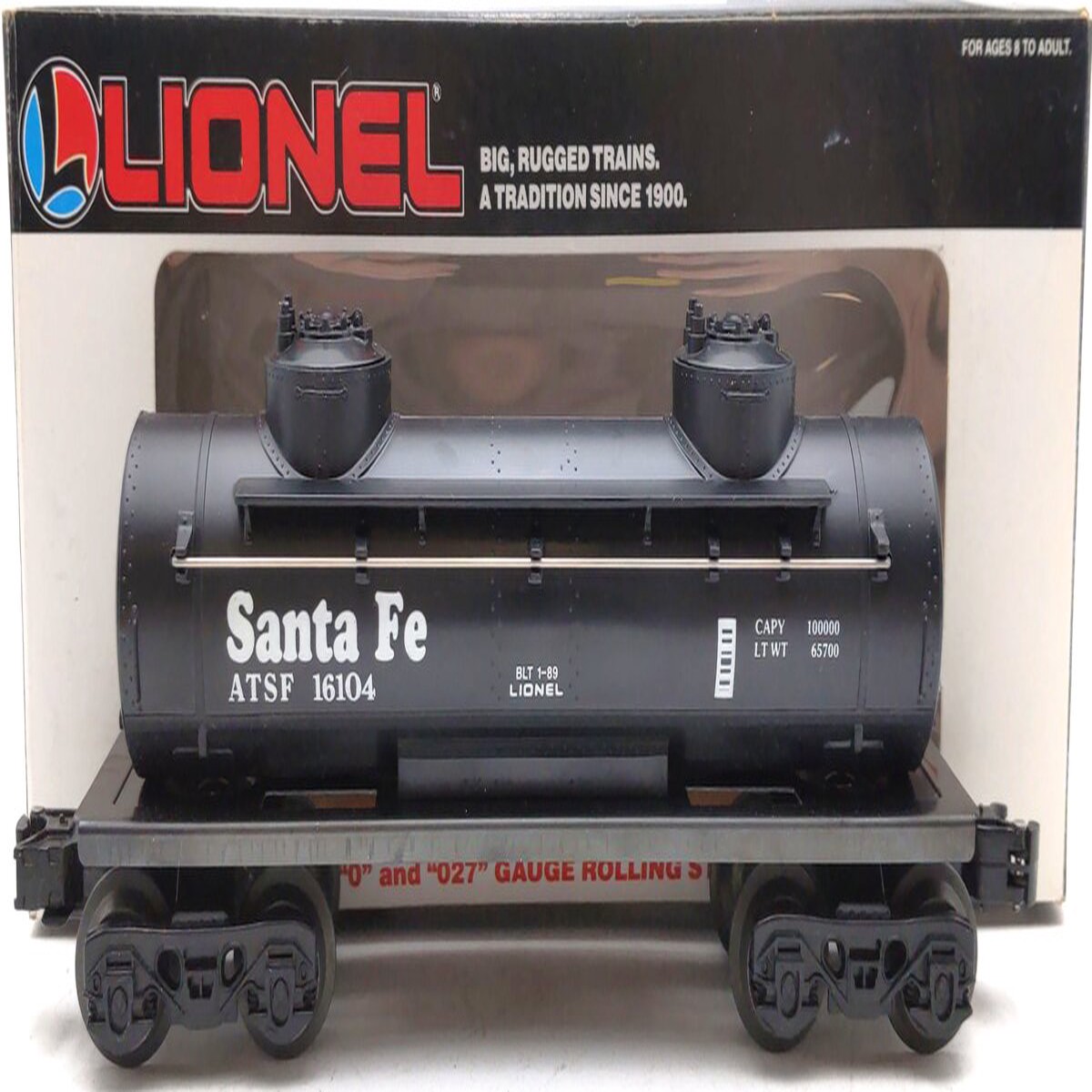 Lionel 6-16104 O Gauge Santa Fe 2-Dome Tank Car #16104 EX/Box