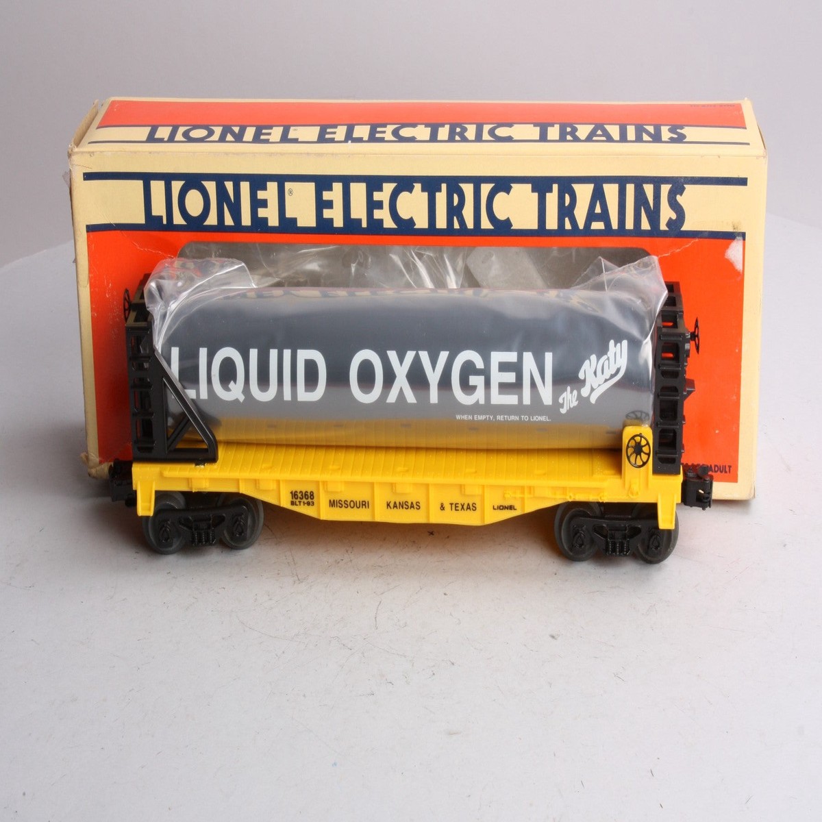Lionel 6-16368 O Gauge Katy Liquefied Oxygen Flatcar #16368 LN/Box