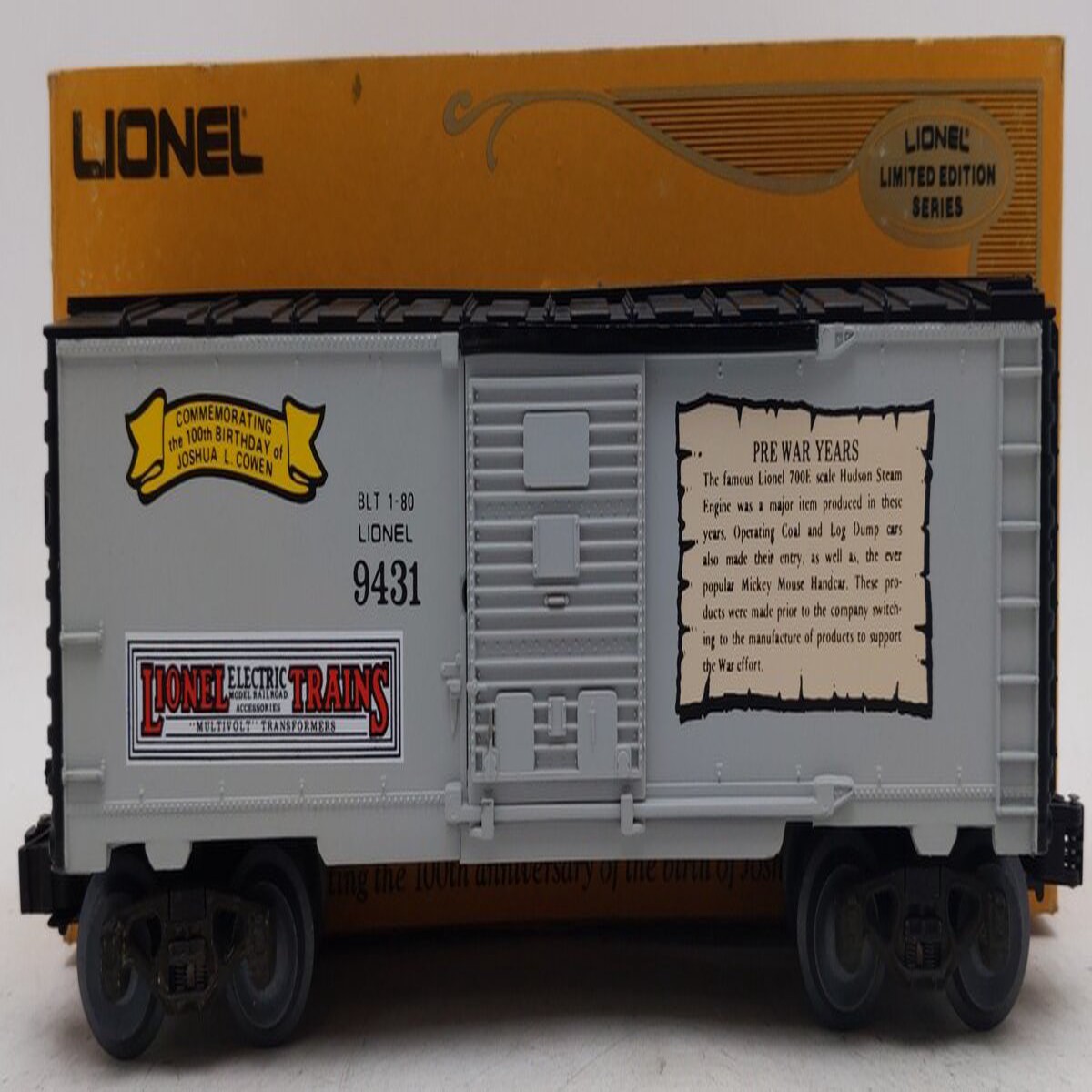 Lionel 6-9431 O Gauge Joshua Lionel Cowen The Prewar Years Boxcar EX/Box