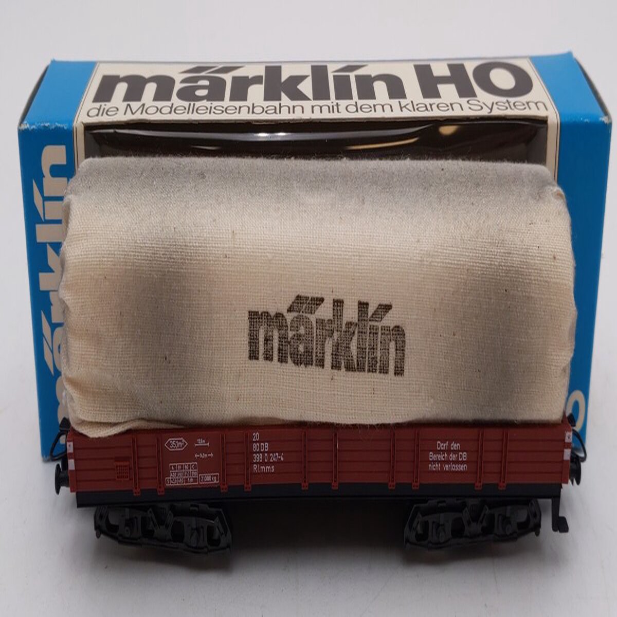Marklin 4475 HO Scale DB Low-Side Gondola w/Canvas Covered Load EX/Box