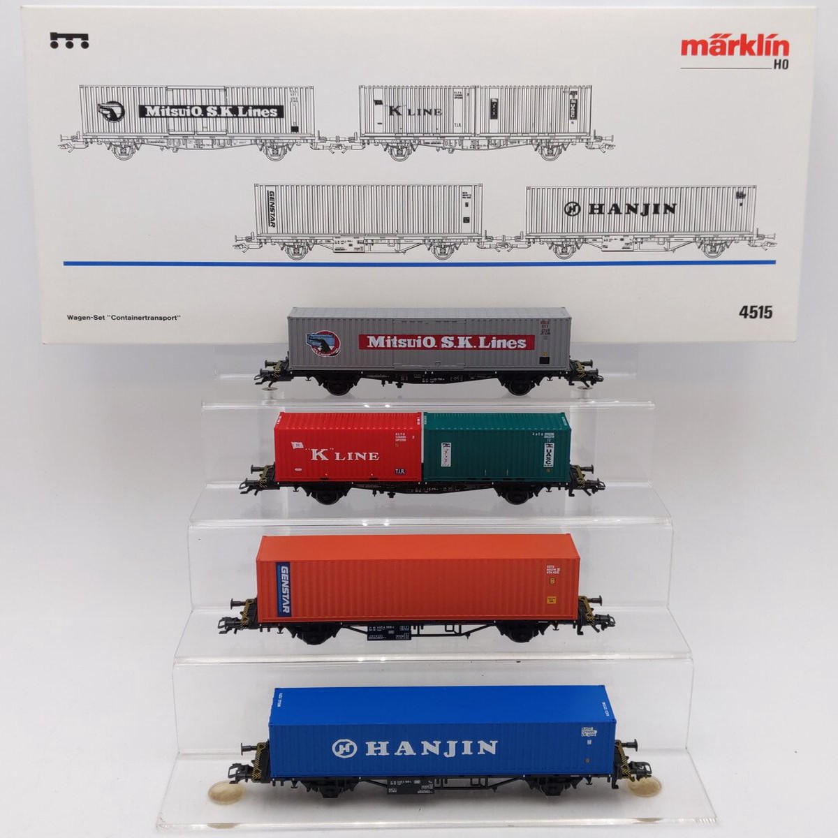 Marklin 4515 HO Scale Container Transport Car Set (Set of 4) LN/Box