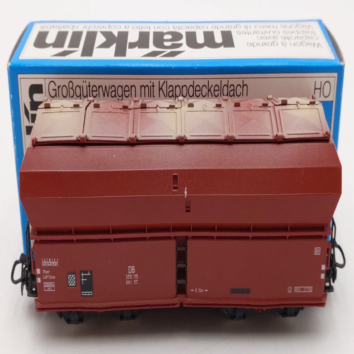 Marklin 4626 HO Scale DB High-Capacity Freight w/ Weathered Hinged Roof Covers LN/Box