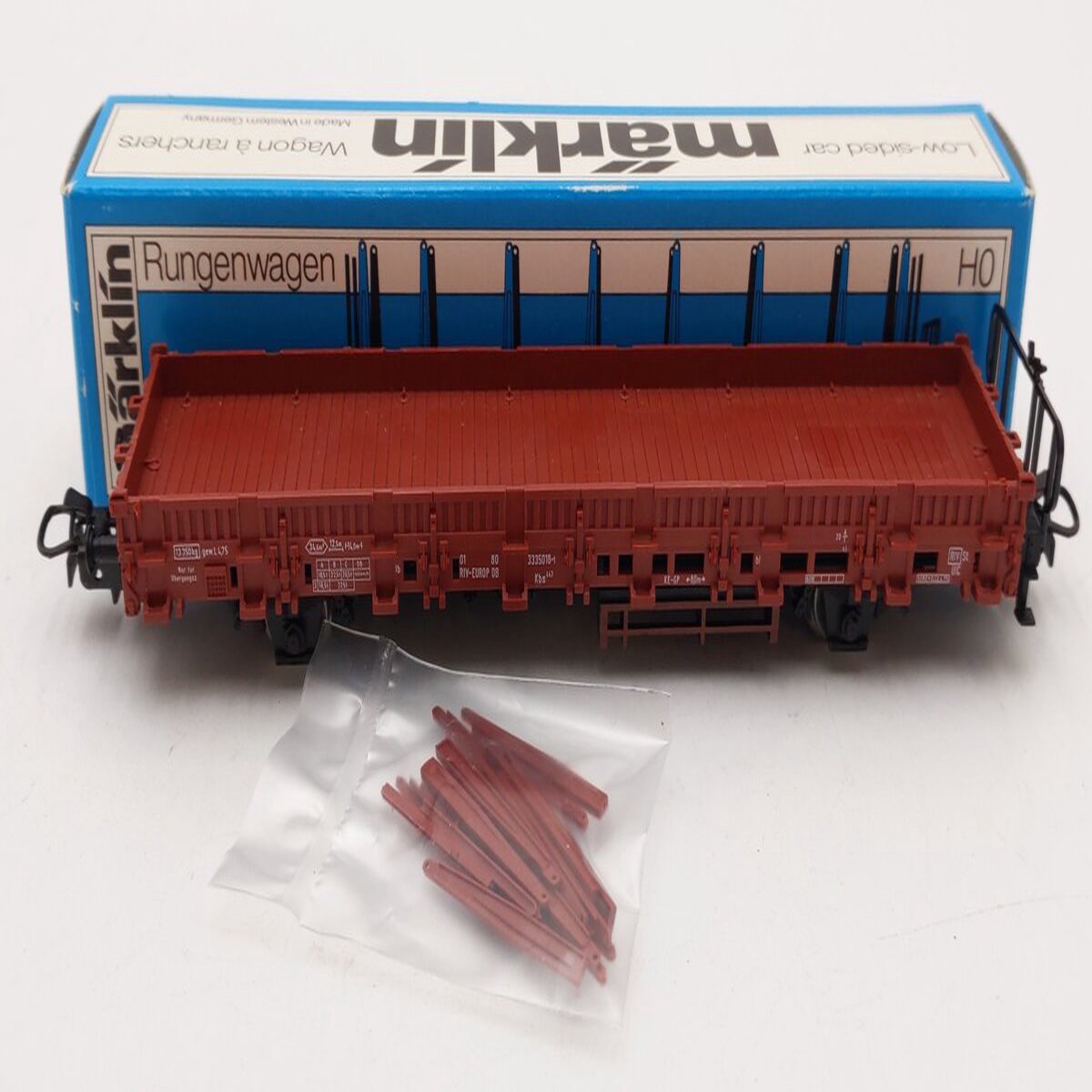 Marklin 4694 HO Scale DB Flatcar w/Brakeman's Platform EX/Box