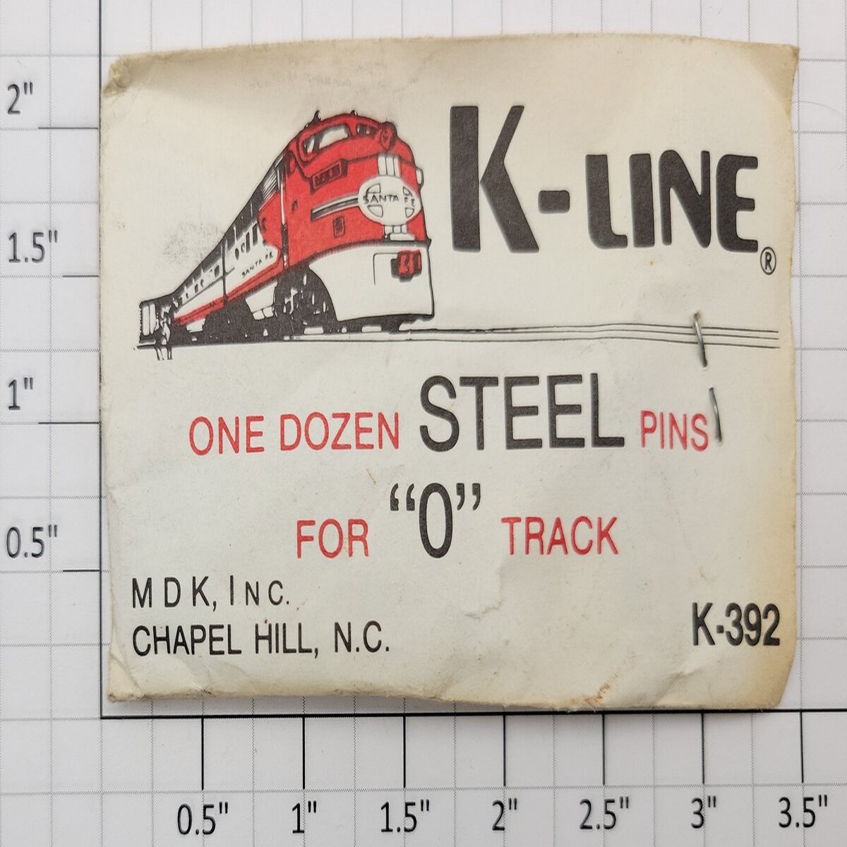 K-Line K-392 O Gauge Steel Track Pins (Envelope of 12)