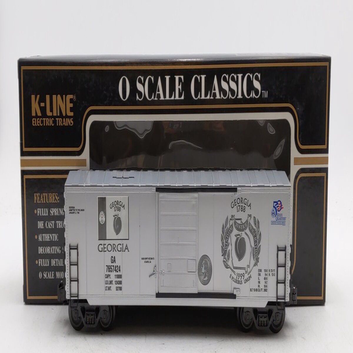 K-Line K765-7424 O Gauge Georgia Quarter Boxcar LN/Box