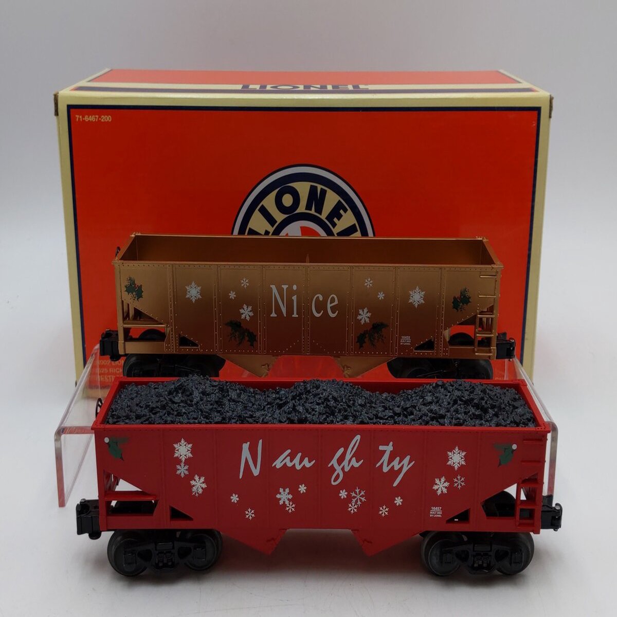 Lionel 6-16467 O Gauge Naughty & Nice Hopper (2 Pack) EX/Box