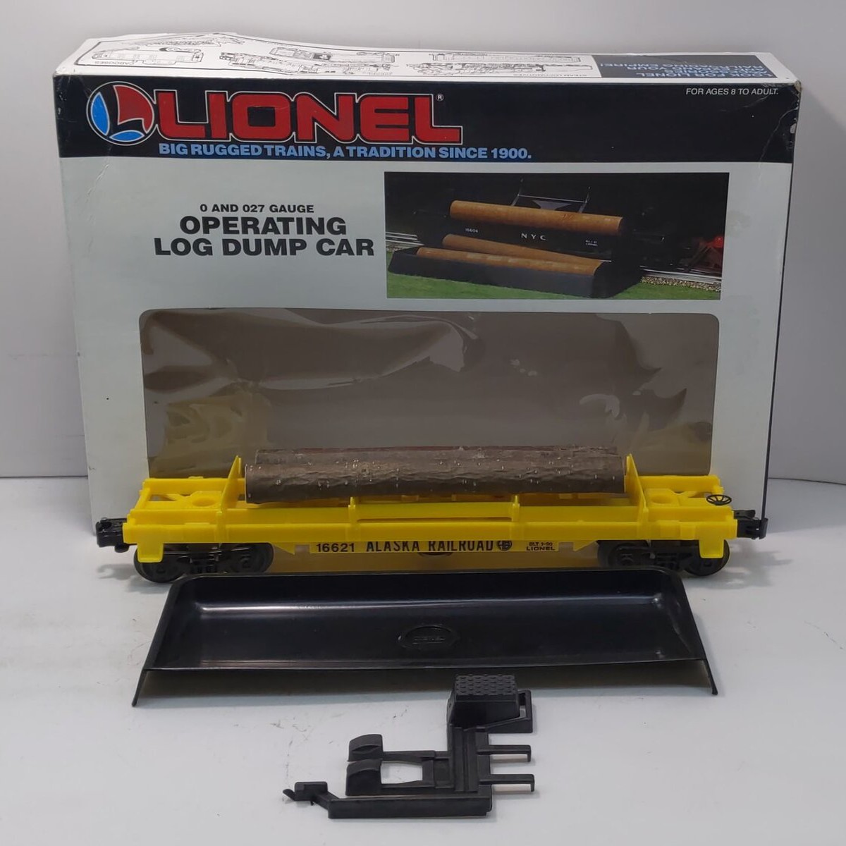 Lionel 6-16621 O Gauge Alaska Operating Log Dump Car LN/Box