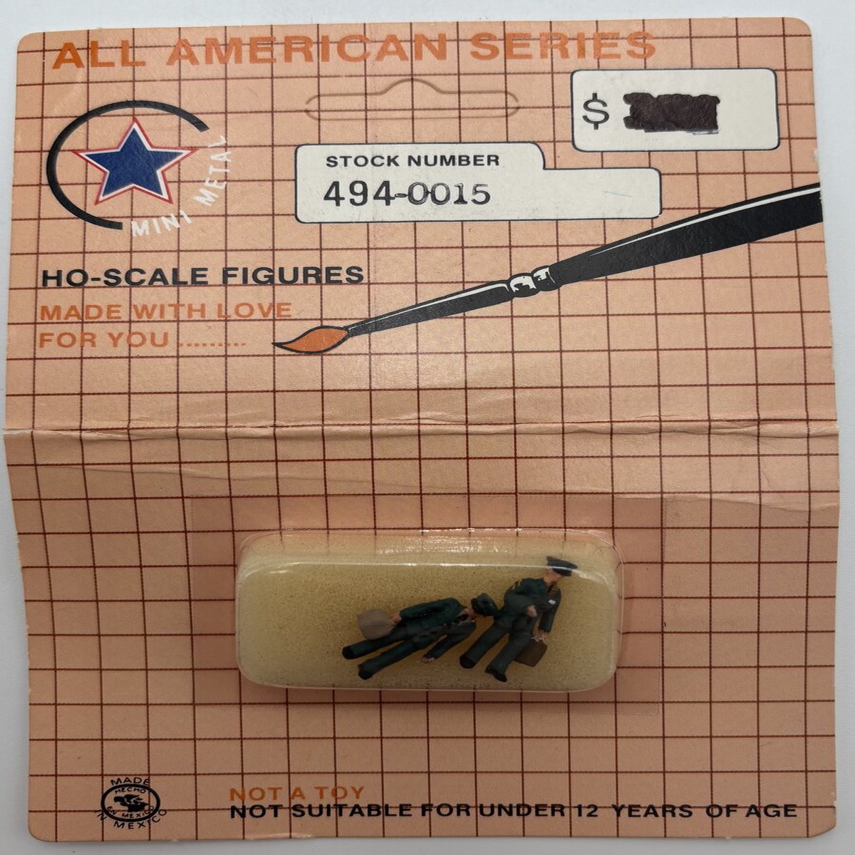 Mini Metal 494-0015 HO Army Officer Figures All American Series
