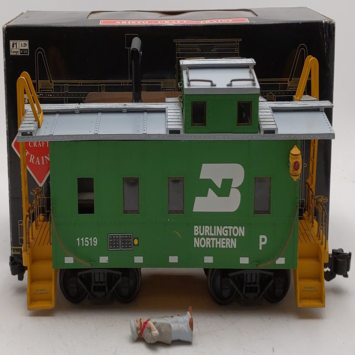 Aristo-Craft 42119 G Scale Burlington Northern Smoking Caboose #11519 EX/Box