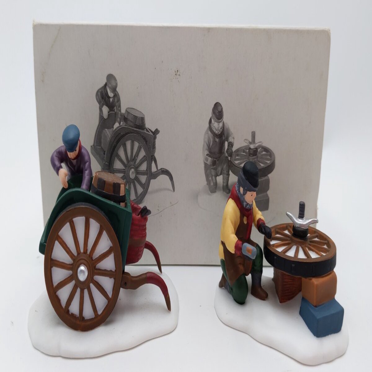 Dept 56 5818-1 Heritage Village Collection C. Bradford, Wheelwright, & Son Figs. LN/Box