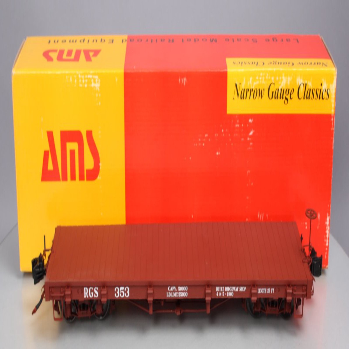 AMS AM31-360 1:20.3 Scale RGS Narrow Gauge Flat Cars #353 LN/Box