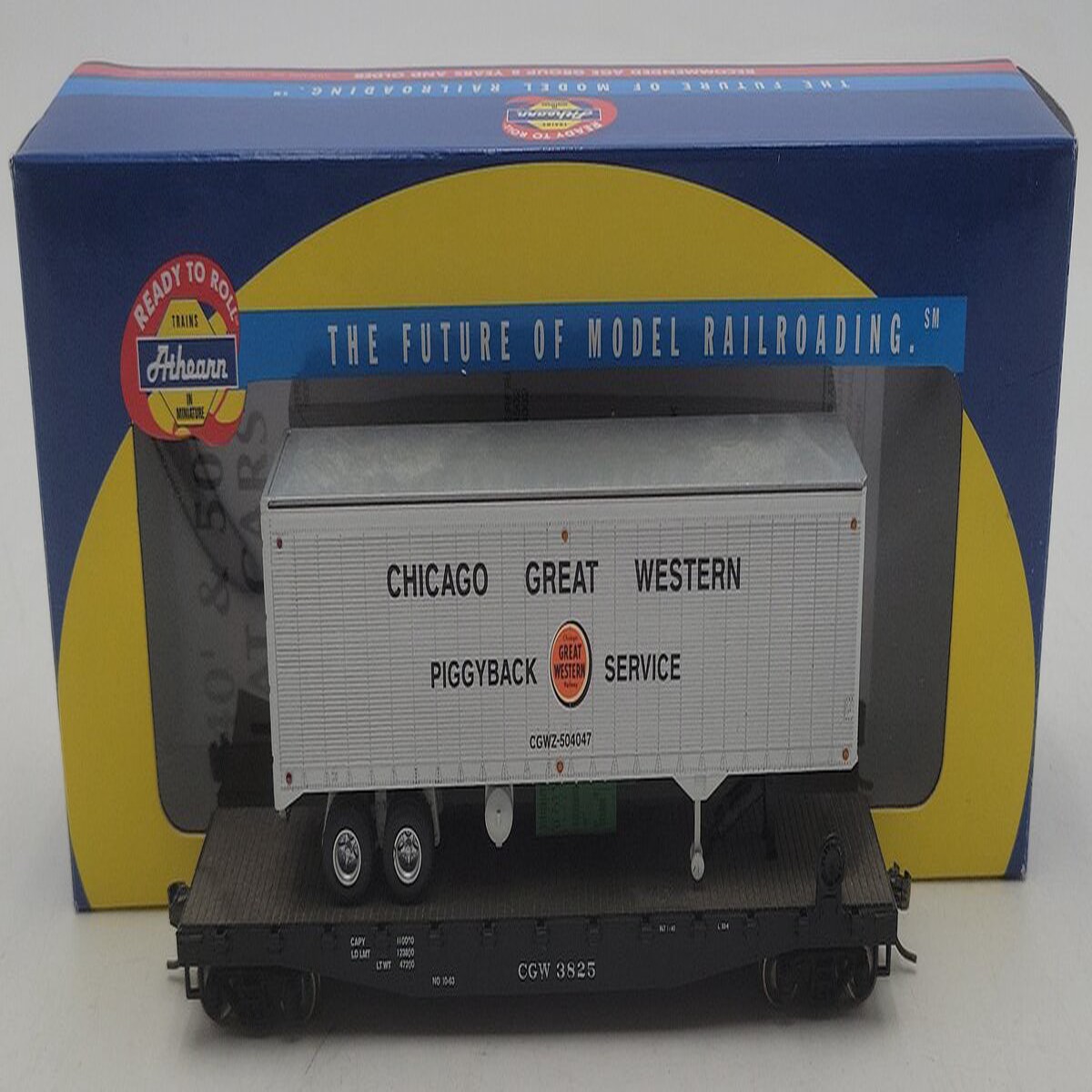 Athearn 72466 HO Scale CGW 50' Flat With 40' Trailer #3825 EX/Box
