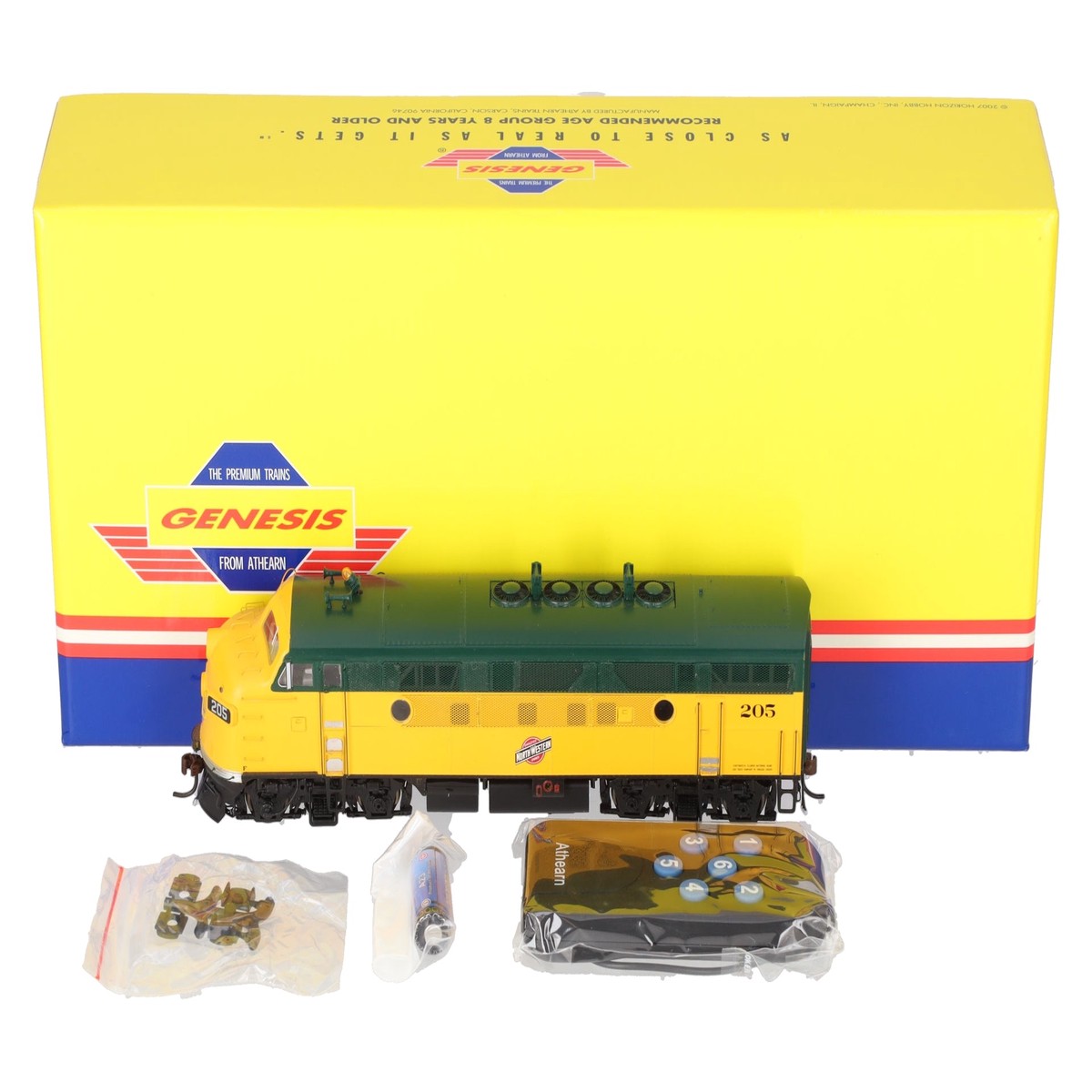 Athearn G22167 HO Scale CNW F-3A Freight Diesel Locomotive w/ Sound #205 EX/Box