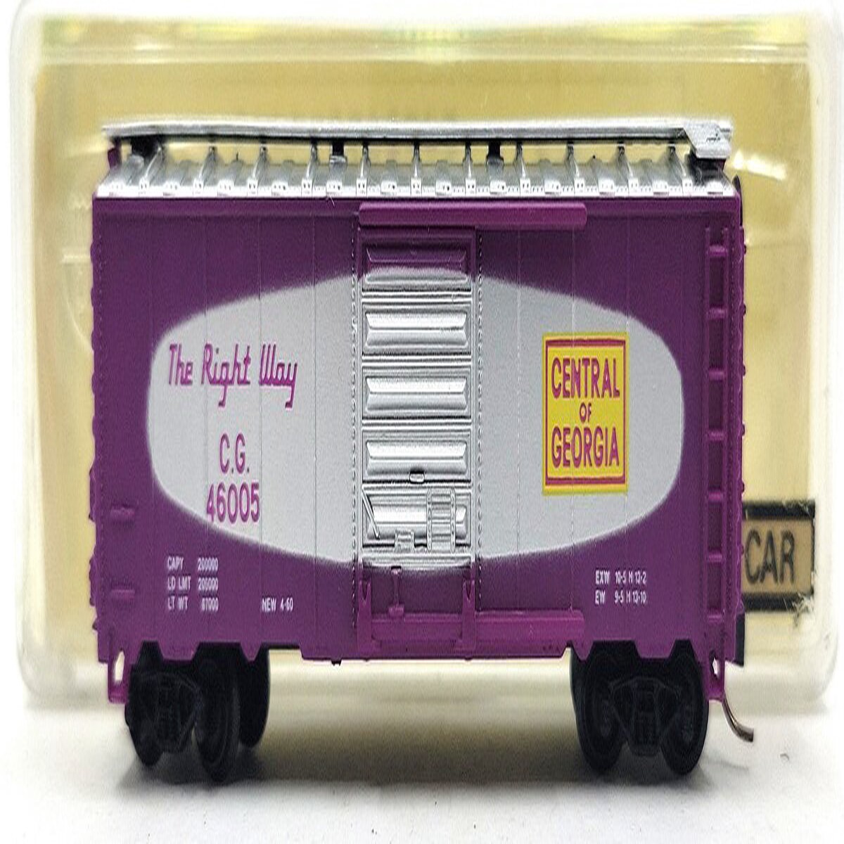 Model Power 3703 N Scale 40' Central of Georgia Boxcar #46005 LN/Box