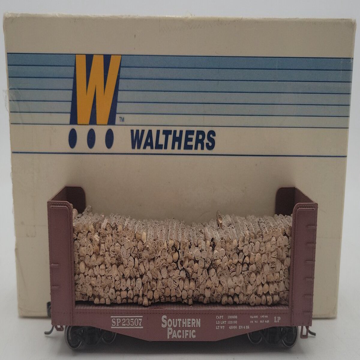 Walthers 932-2653 HO Scale Southern Pacific Flatcar #23507 W/ Wood & Braces EX/Box