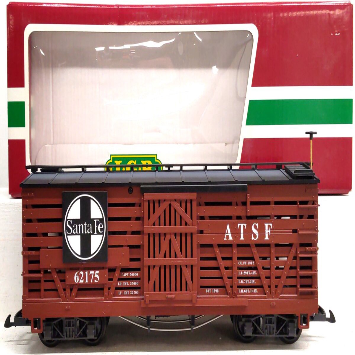 LGB 46680 G Scale AT&SF Stock Car W/ Sound #62175 LN/Box