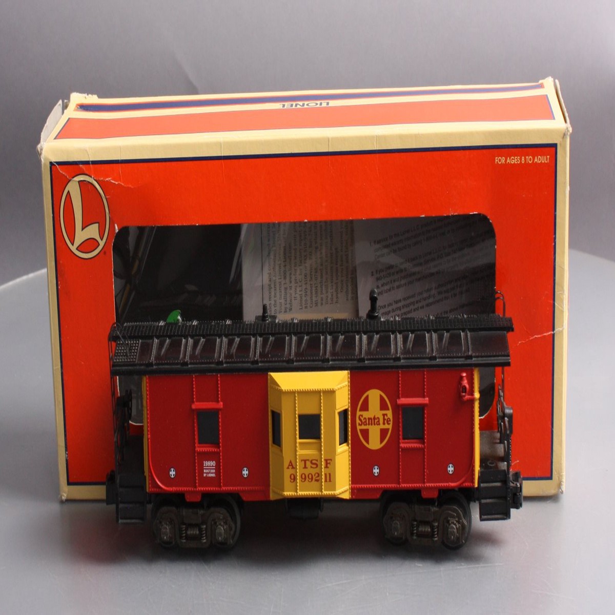 Lionel 6-19890 O Gauge Santa Fe Bay Window Caboose w/Railsounds Crew Talk LN/Box