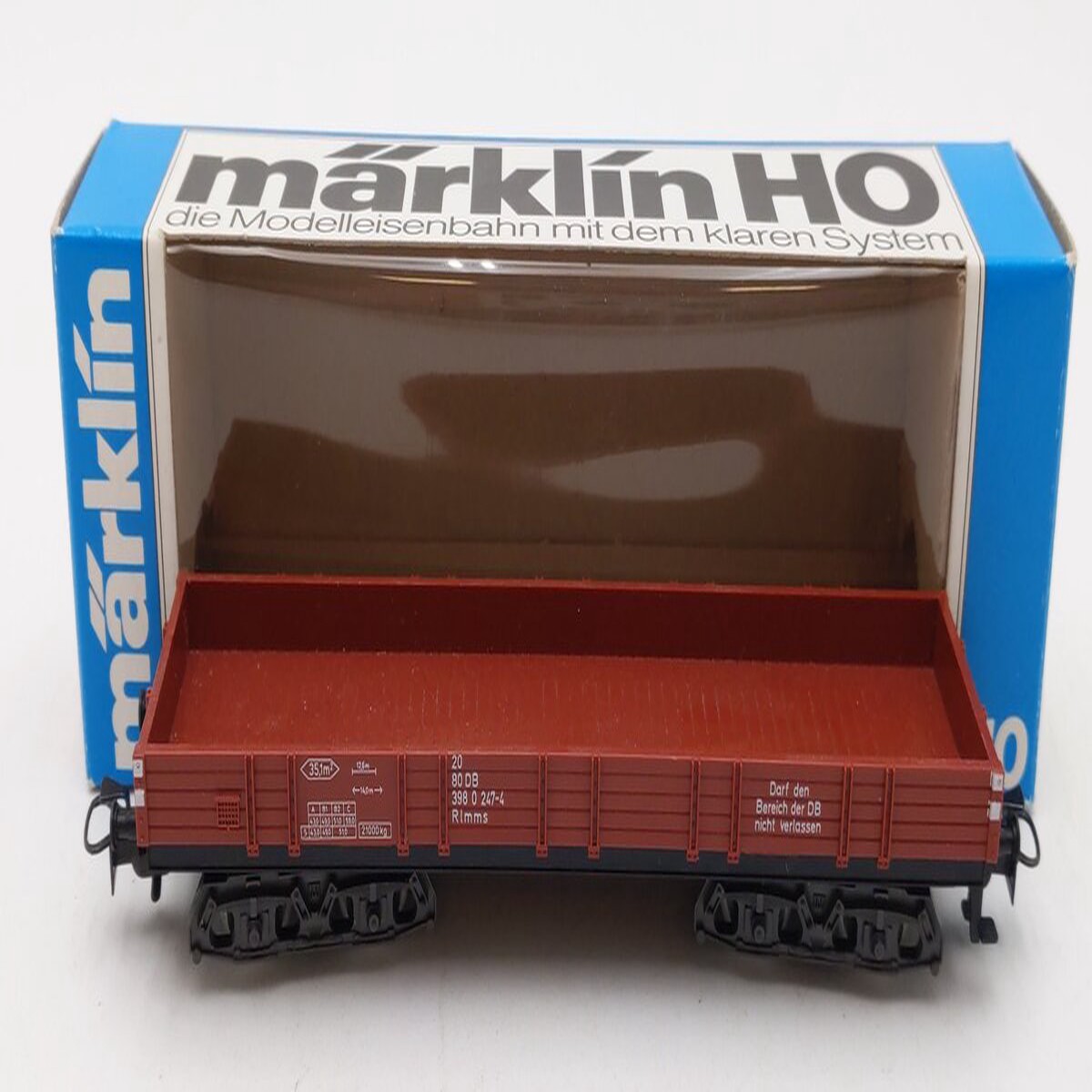 Marklin 4473 HO Scale German Federal Railway Low Side Flatcar LN/Box