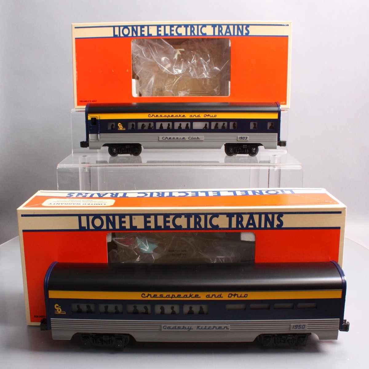 Lionel 6-19164 O Chesapeake & Ohio Chessie Club Aluminum Passenger Car Set LN/Box
