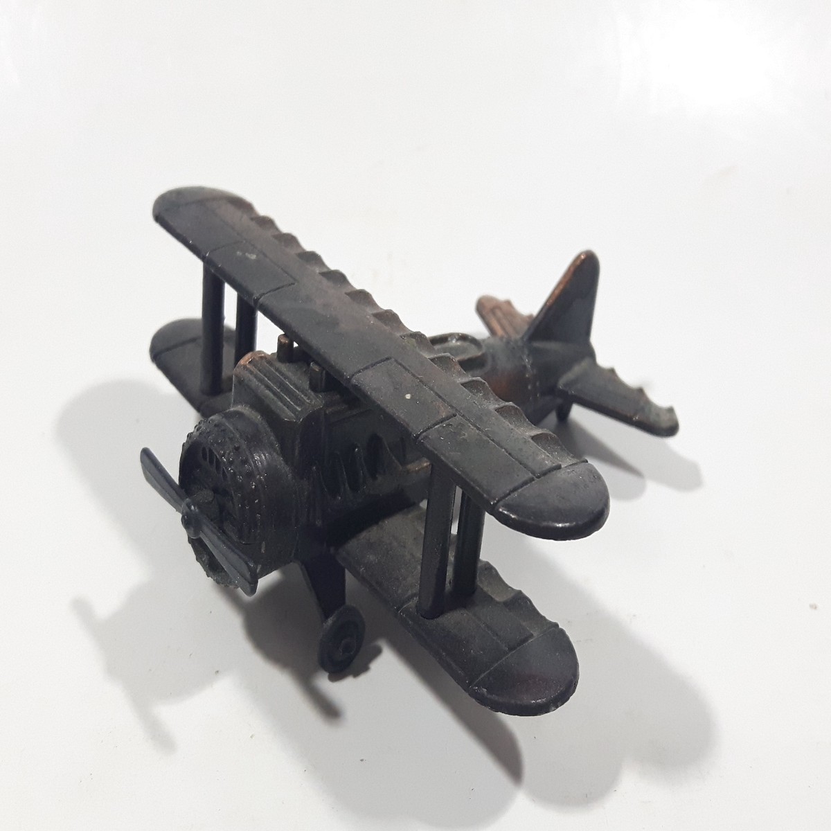 Vintage Miniature Airplane Bi-Plane Metal Pencil Sharpener Doll House Furniture Size