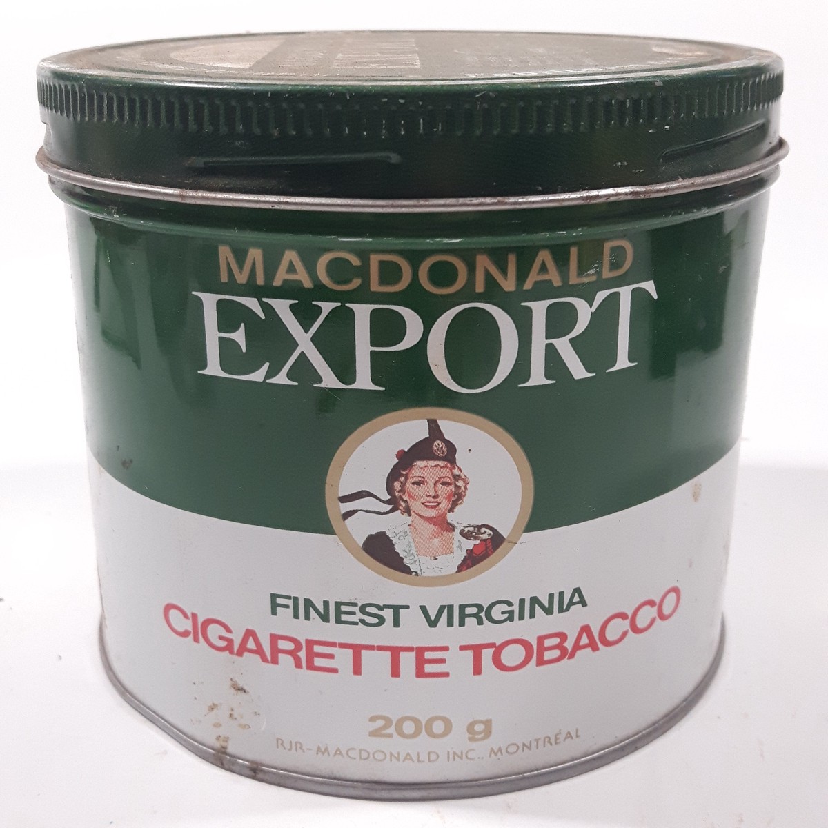 Vintage Macdonald's Export Finest Virginia Cigarette Tobacco 200g Metal Tin Can