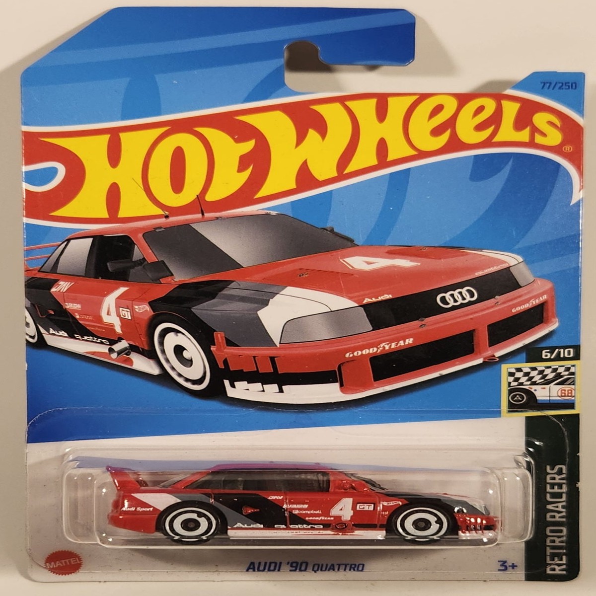 2023 Hot Wheels Retro Racers Audi '90 Quattro Red Die Cast Toy Car Vehicle New in Package