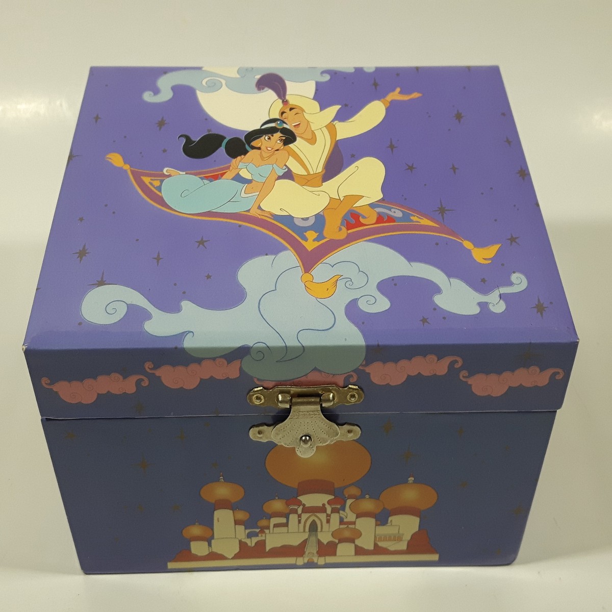 Schmid The Walt Disney Company Aladdin Hand Painted Windup Music Box Plays "A Whole New World"