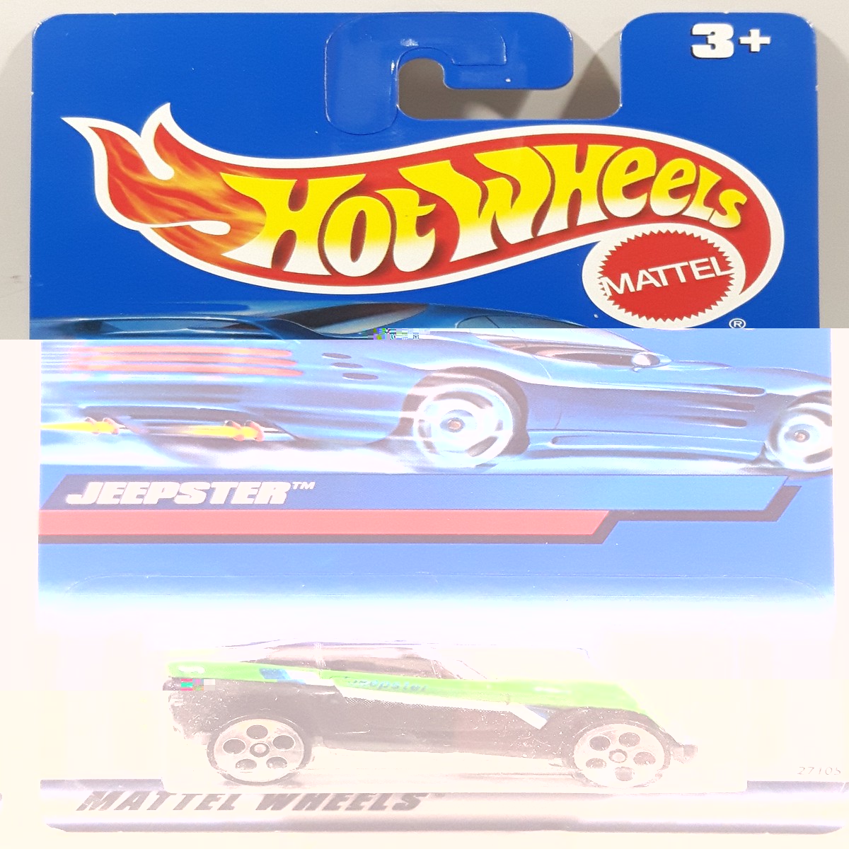 2000 Hot Wheels Jeepster Green and Black Die Cast Toy Car Vehicle New in Package