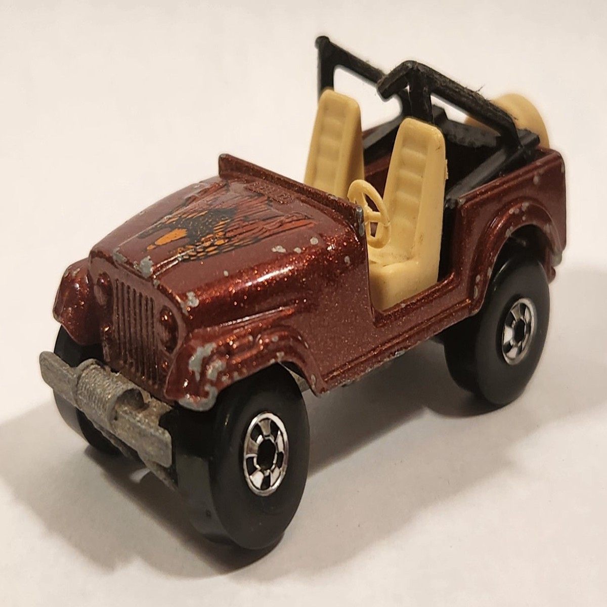 1983 Hot Wheels Jeep CJ-7 Brown Die Cast Toy Car Vehicle