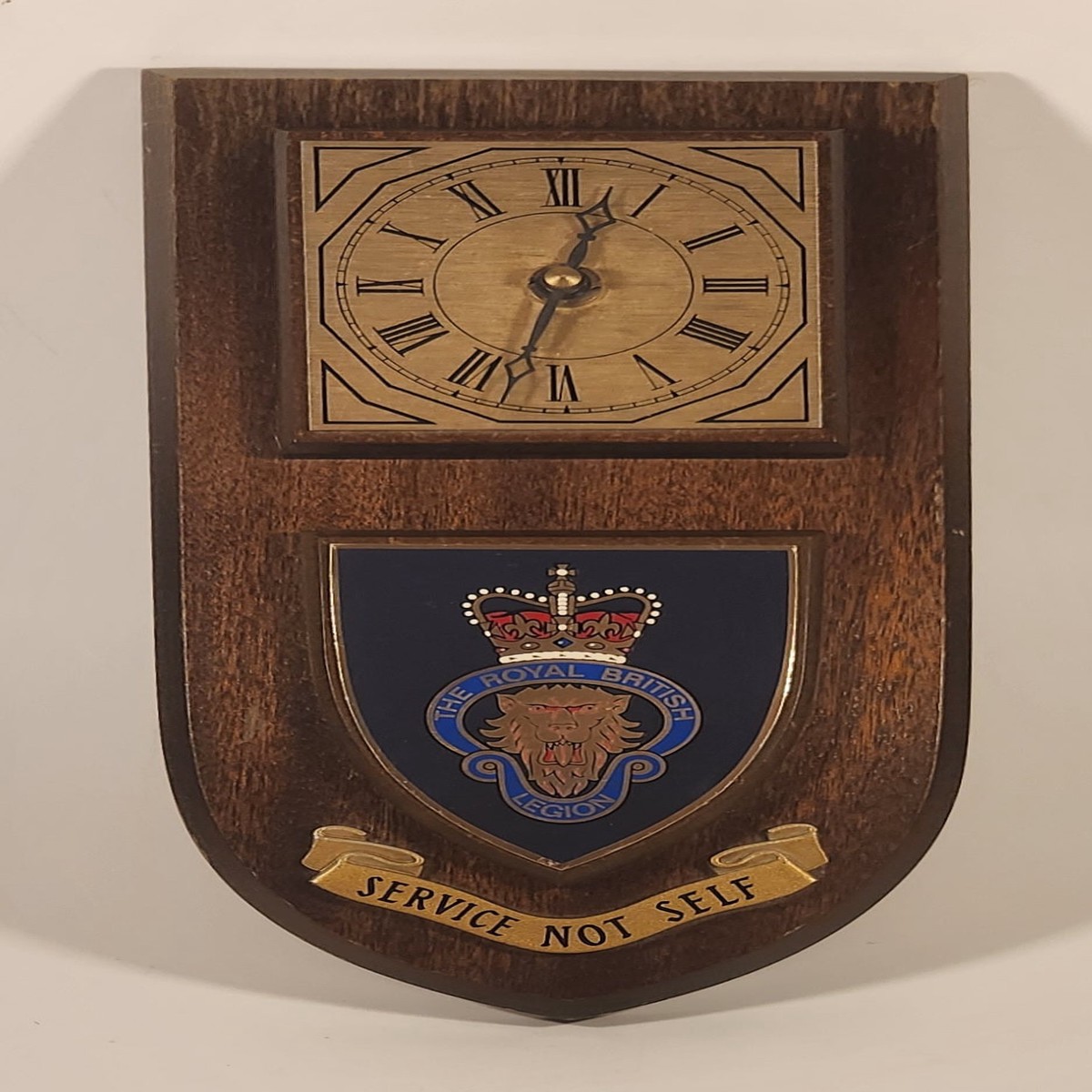 Junghans Quartz The Royal British Legion Service Not Self Wood Plaque Wall Clock