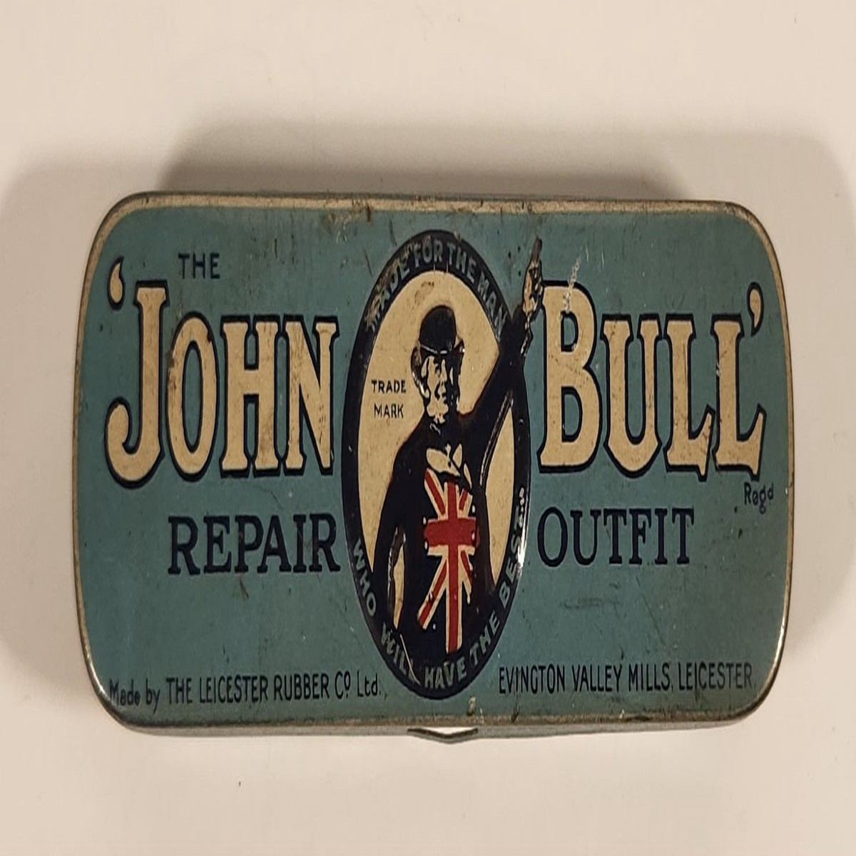 Antique The 'John Bull' Tyres Repair Outfit Tin Metal Container with Some Contents