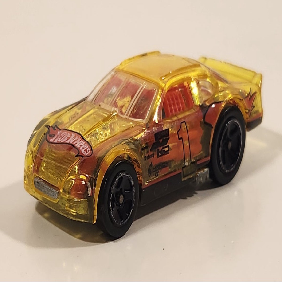 2005 Hot Wheels First Editions: XRaycers Stockar Transparent Clear Yellow Die Cast Toy Car Vehicle