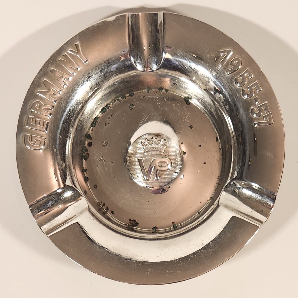 Vintage 1955-57 Germany VP Victoria Patricia Crown PPCLI Princess Patricia's Canadian Light Infantry Metal Ashtray