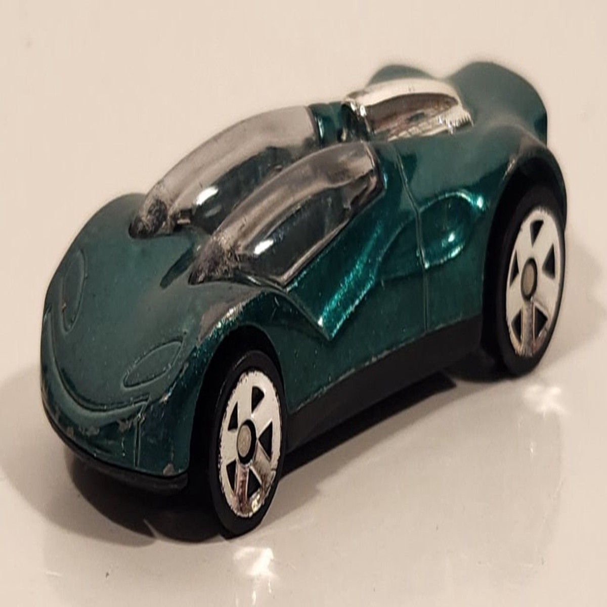 1999 Hot Wheels McDonald's Double Cross Metalflake Dark Green Die Cast Toy Car Vehicle