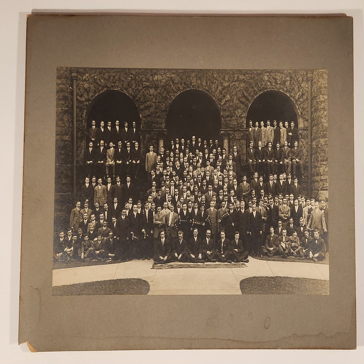 Antique VBSC Class or Club Group Photo 7 1/2" x 11 1/2" Black and White Photograph On Backing