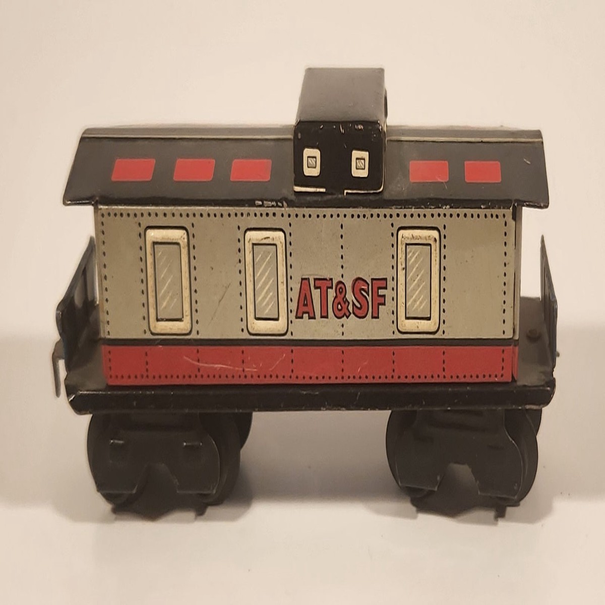 Vintage Straco Nomura Japan Atchison, Topeka and Santa Fe Railway AT&SF Caboose Tin Toy Train Car Vehicle