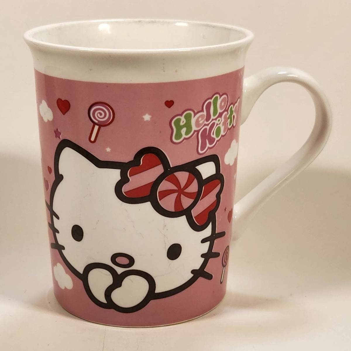 2012 Frankford Candy Sanrio Hello Kitty 4" Tall Ceramic Coffee Mug Cup
